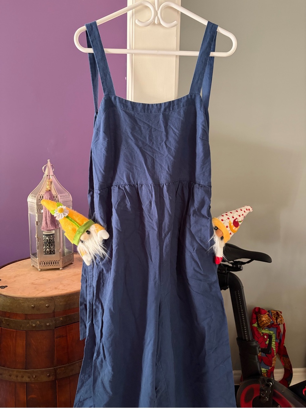 LOFT Navy Blue Sleeveless Linen Jumpsuit